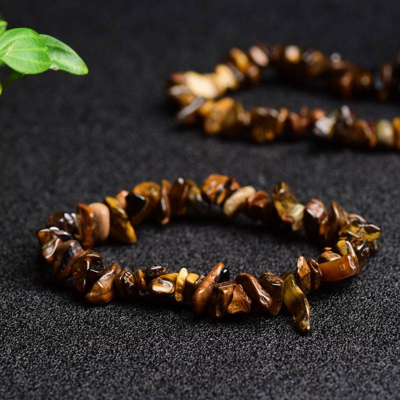 Natural Tiger's Eye Jasper Bangle Quartz Crystal Bead Stretchy Bracelet Healing