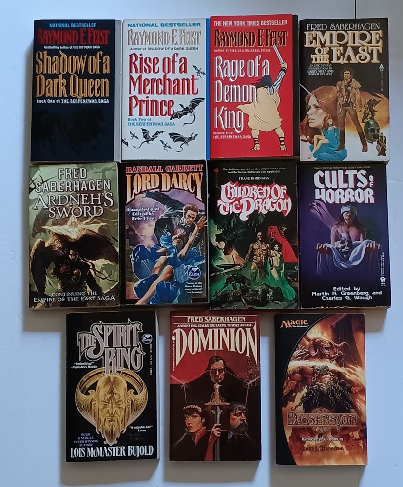 Lot Of 11 Fantasy and Horror Paperbacks - Feist, Saberhagen, Various 1978-2007