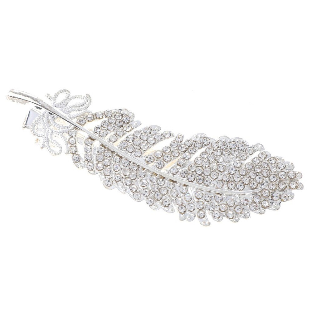Silver Rhinestone Hair Clip HC1025-SCL Elegant Metal Hair Accessory