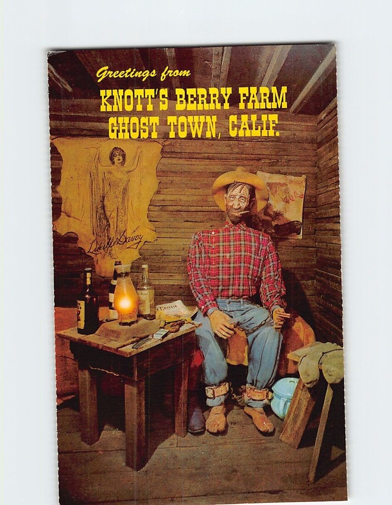 Postcard Sad Eye Joe Greetings from Knott's Berry Farm Ghost Town California USA
