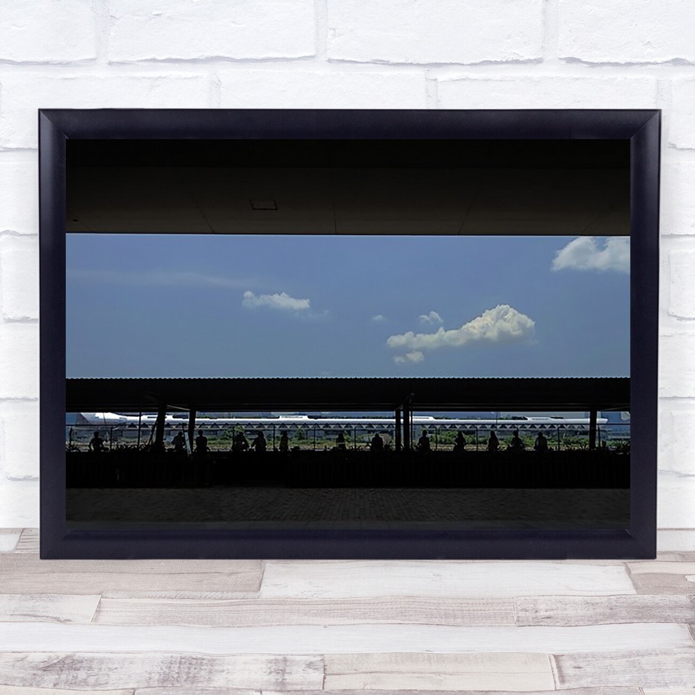 Harmony Row Of People Clouds In Sky Shelter Wall Art Print
