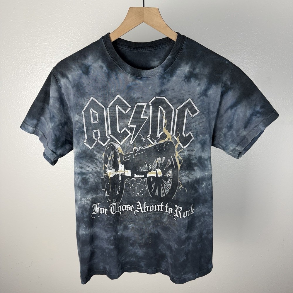 Vintage Y2K AC DC For Those About To Rock 2006 Tie Dye Band T Shirt Size Medium