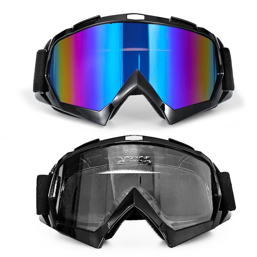 Motorcycle Goggles 2-Pack, Dirt Bike ATV Goggles for Men Women Youth, Windpro...