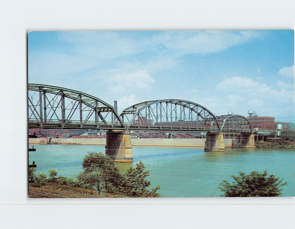 Postcard Allegheny River Span Pennsylvania USA