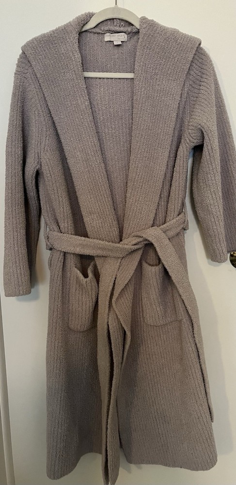 Barefoot Dreams Belted Women's Robe Size 1 Cozy Warm Plush Gray Cozy Cuddle