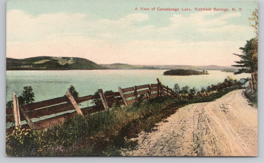 View of Canadarago Lake Richfield Springs New York NY Postcard