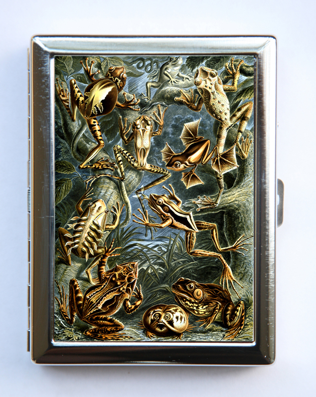Frogs Cigarette Case Wallet Business Card Holder zoology animals
