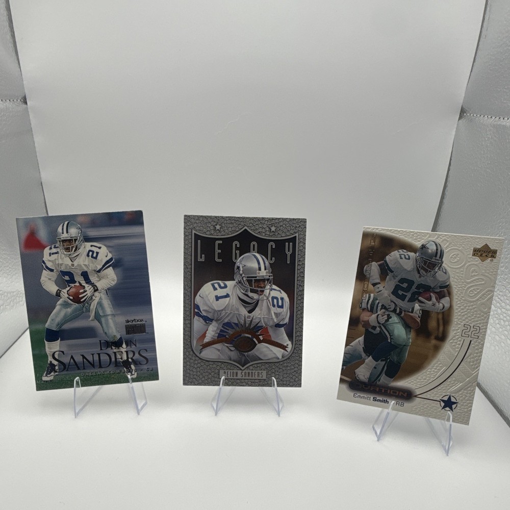 Upper Deck 1999 Dallas Cowboys 3-Card Lot Deion Sanders Emmitt Smith