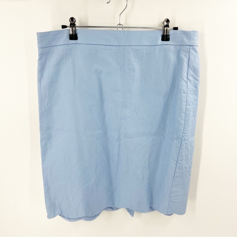 ✅ J. BY J. Crew Factory LIGHT Blue Scalloped Skirt SIZE 10