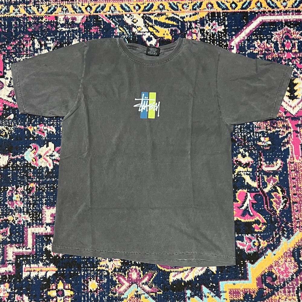 Stussy T-Shirt Women Medium Gray Graphic Print T-Shirt VTG Y2K
