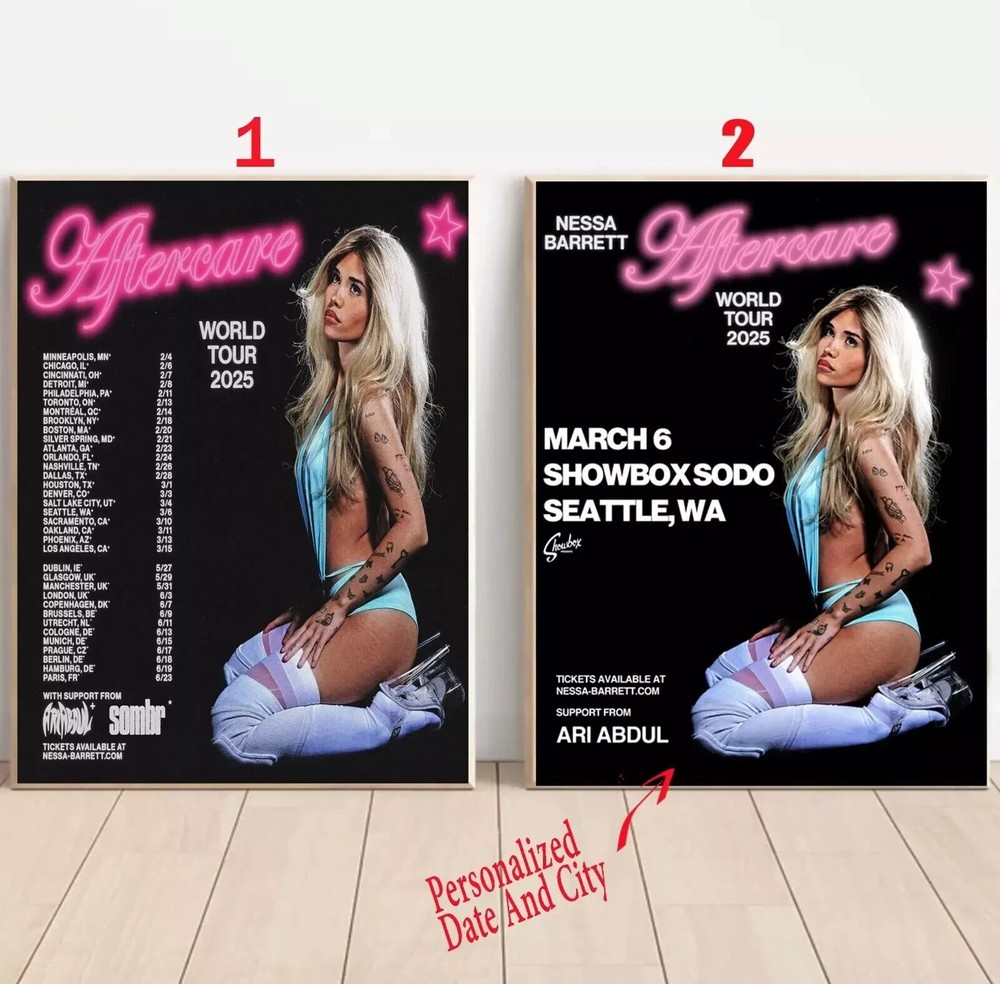 Custom Nessa Barrett 2025 Tour Poster - Aftercare World Wall Decor