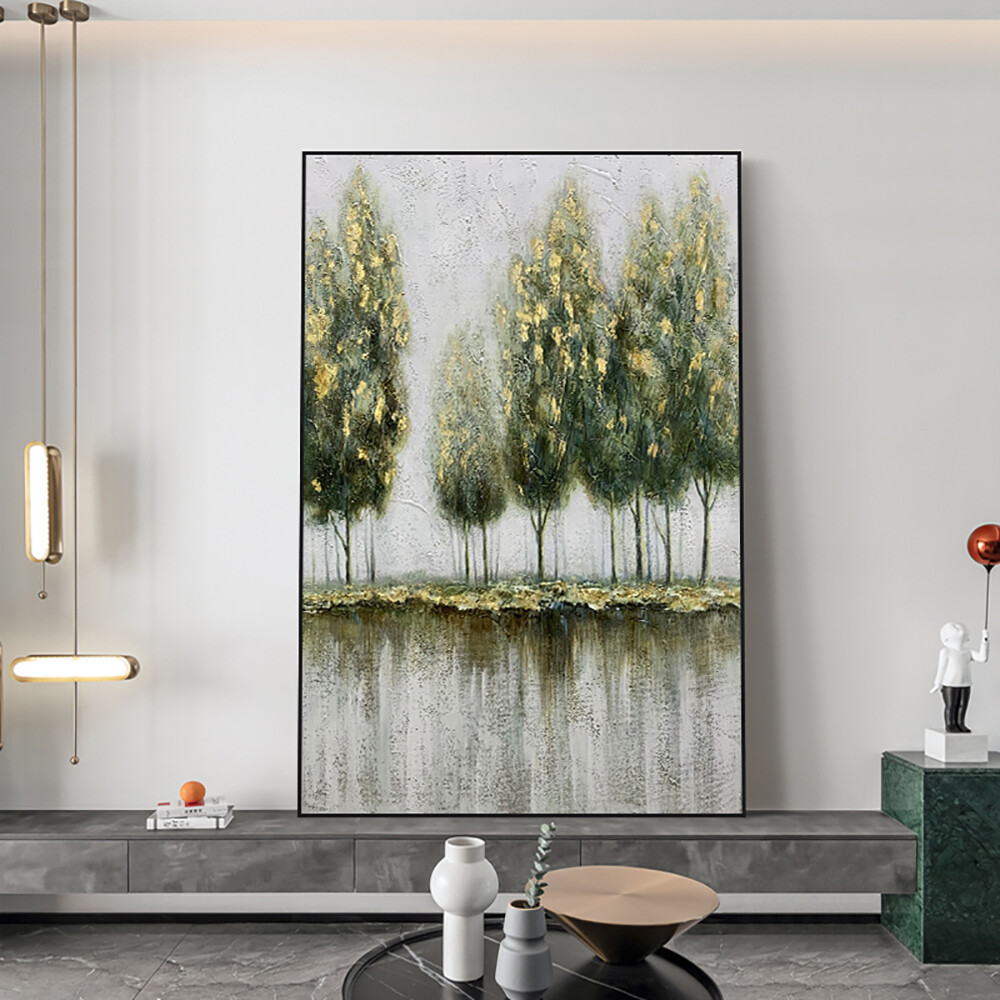Pure HandPainted Oil Painting Abstract Tree Painting Living Room Decoration