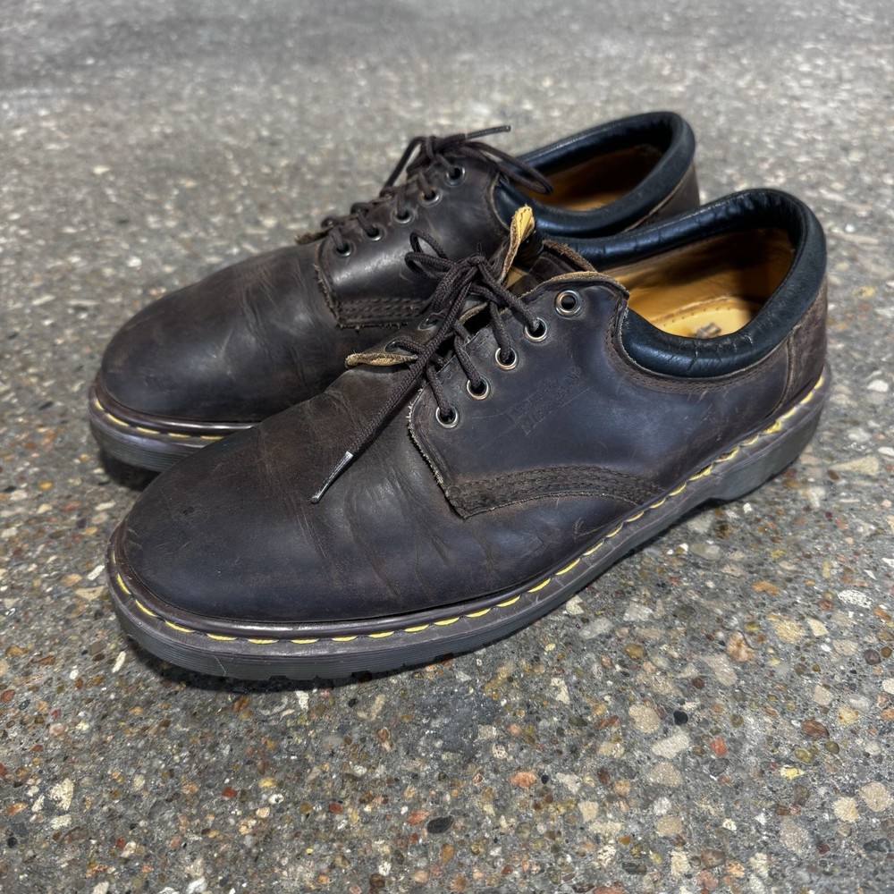 Vintage Dr Martens Shoes 8053 Oxford Loafers Brown Leather Mens UK 12 England