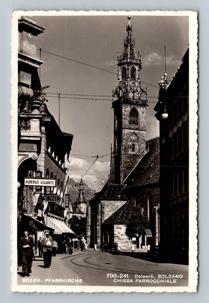 Italy- Bolzano Parish Church Souvenir Postal PC Old Card View Vintage Postcard