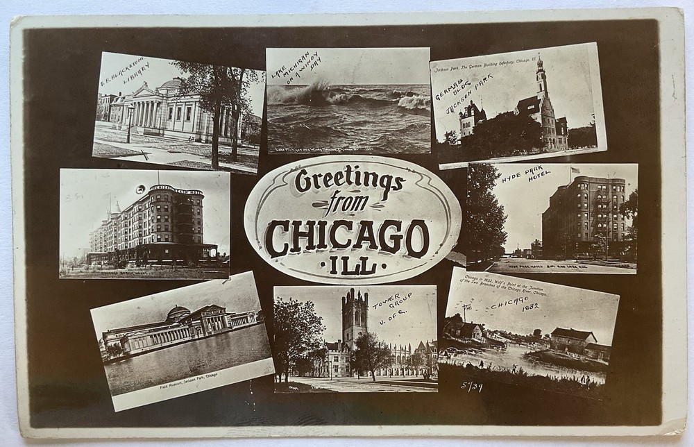 RPPC Real Photo Postcard - Greetings From Chicago, Illinois IL