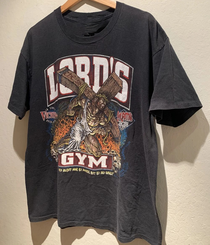 HOT!!!Vintage Lord’s Gym 1995 T Shirt Living Epistles Christian Fitness Tee