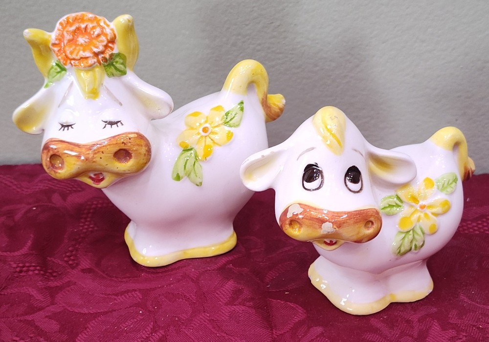 Vintage Lefton Bossie the Cow Salt and Pepper Shakers
