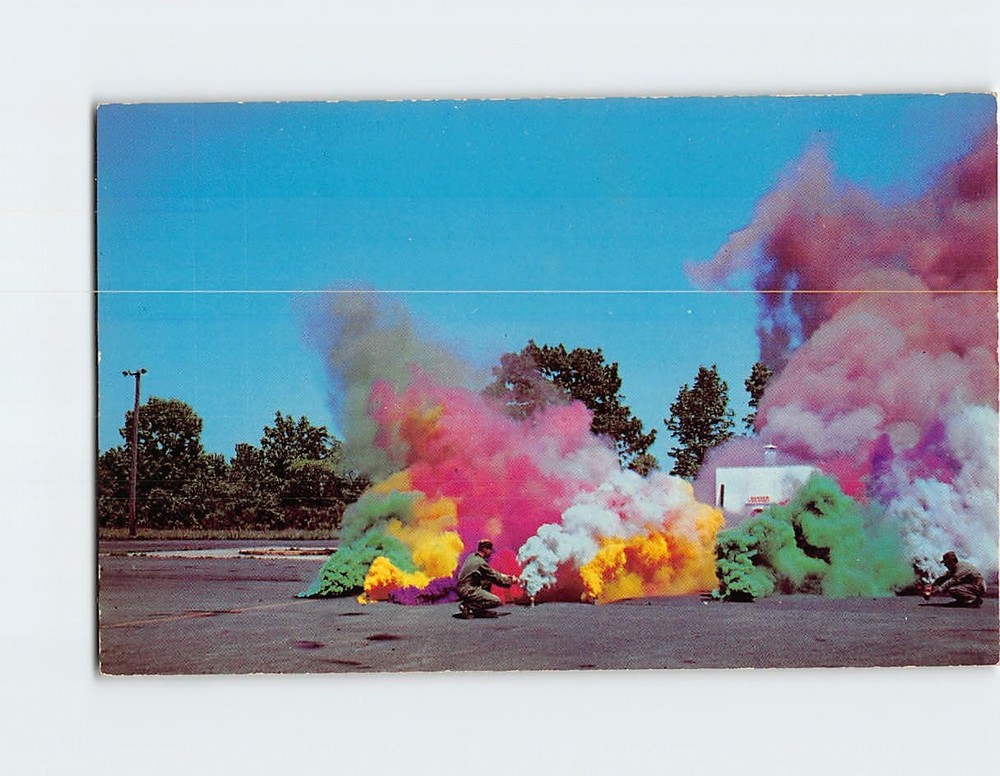 Postcard Colored Smoke Demonstration Sampson Air Force Base Geneva New York USA