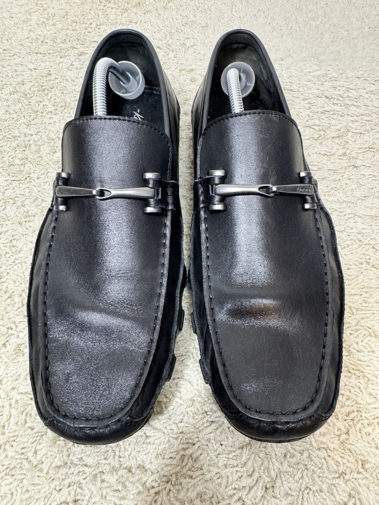Kenneth Cole Men’s New York Inner Circle Black Leather Driving Loafers Size 13