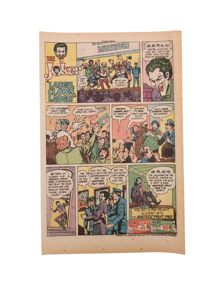 PRINT AD 1978 HOSTESS Fruit Pies & THE JOKER Comic Size Original & Authentic