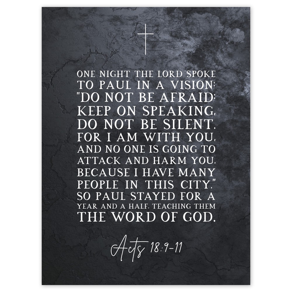 Biblical Art Print - Acts 18:9-11 Do Not Be Silent God is With You