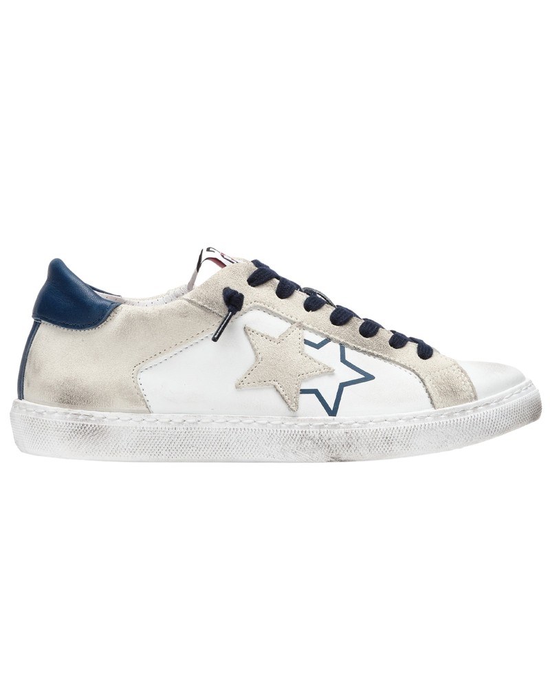 2Star Shoes Very Star Trainers Leather White/Blue