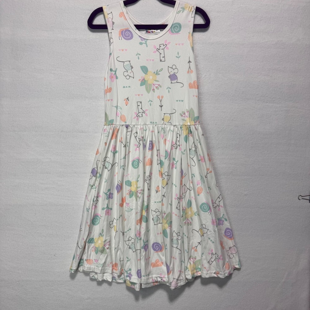 Girls DotDotSmile Size 8/10 Tank Dress Mice Print NWT