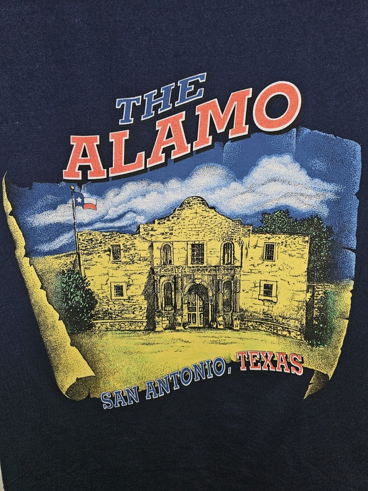 Vintage The Alamo San Antonio Texas Xl Mens Blue Graphic Logo Short Sleeve Tee