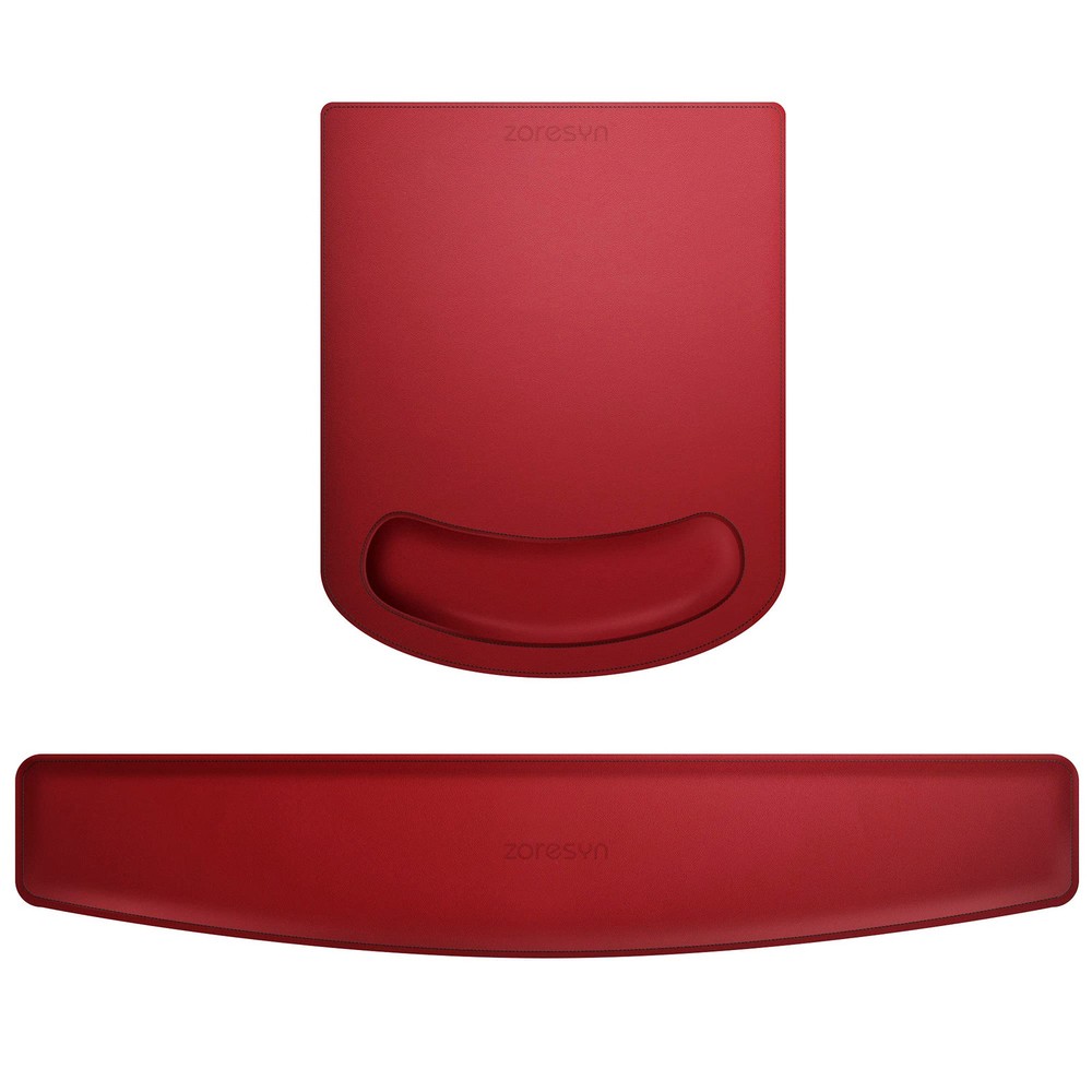 PU Leather Mouse & Keyboard Wrist Rest Set for Comfort & Support