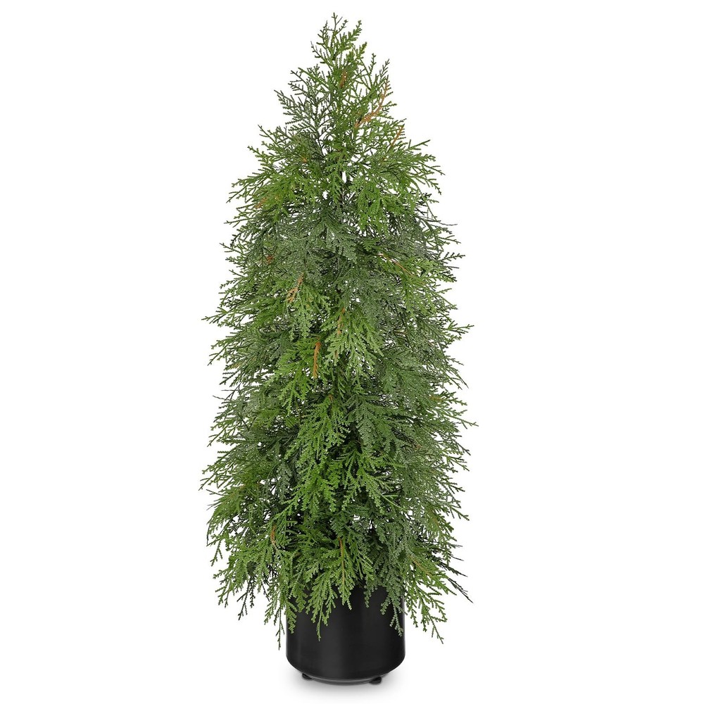 3FT Artificial Cedar Topiary Tree, Real Touch Fake Cedar Topiary Tree Potted ...