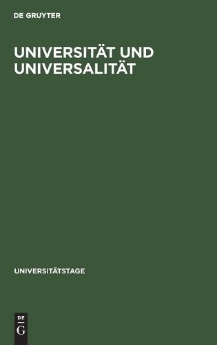 Universität und Universalität (Hardback) Universitätstage
