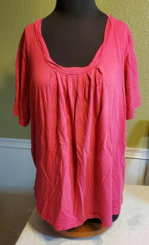 Millers 20 cotton blend pink pleated front tee pre owned