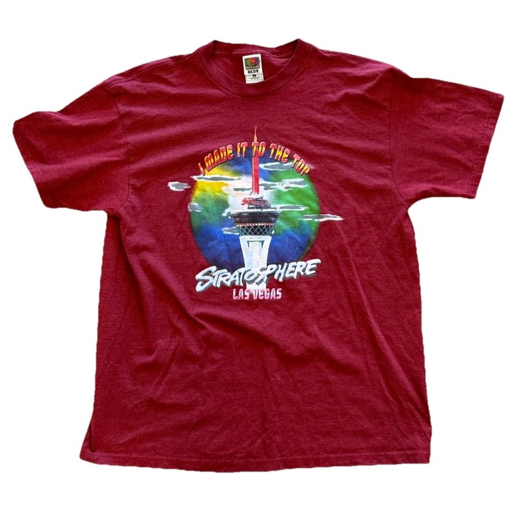 Vintage Stratosphere Las Vegas Red Shirt I Made It To The Top Men’s Size XL