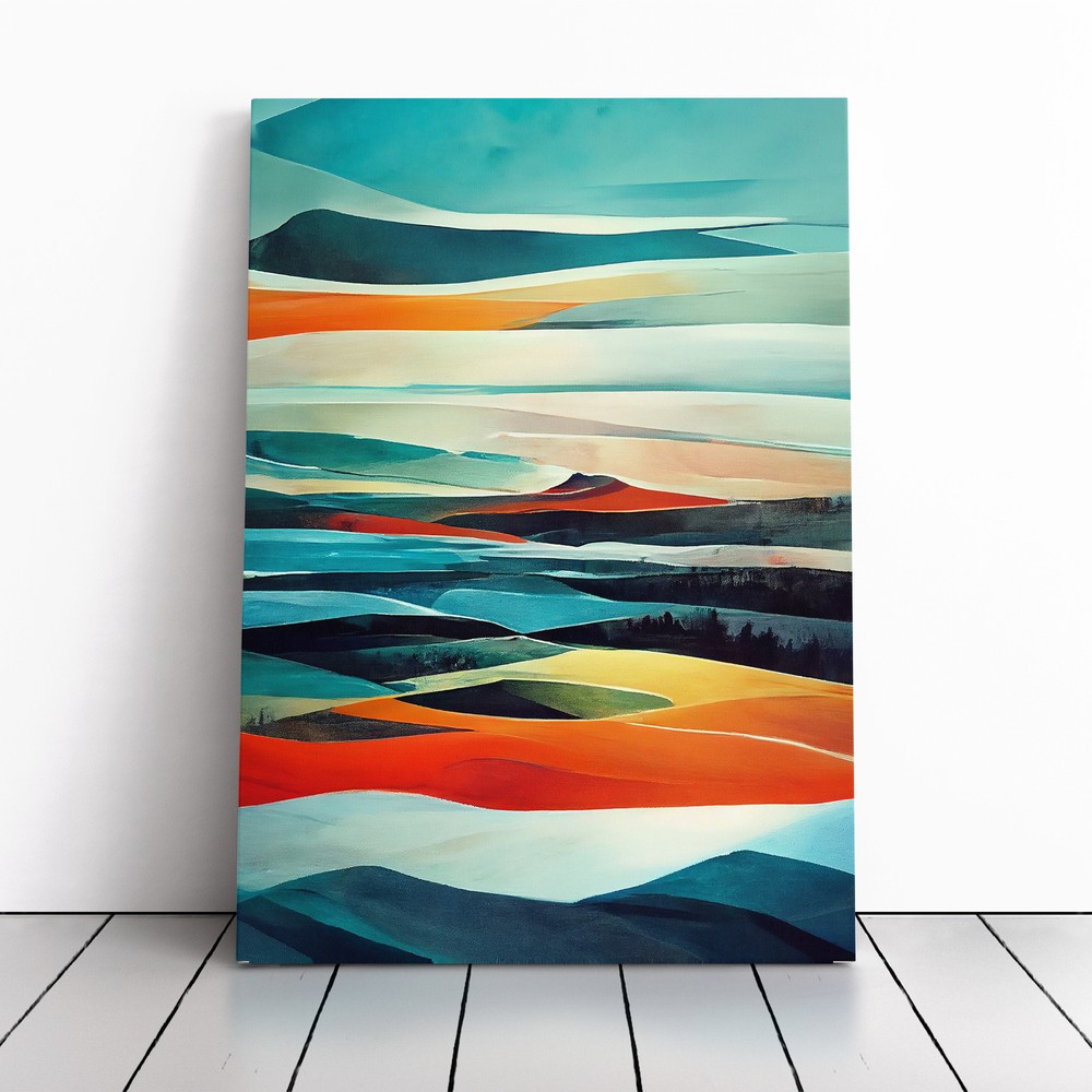 Meadow Landscape Abstract No.4 Canvas Wall Art Print Framed Picture Home Decor