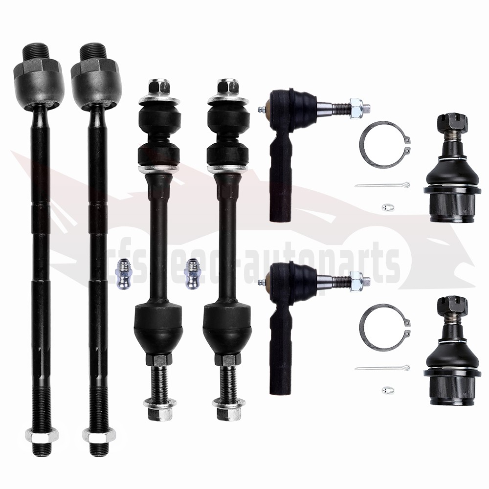 8pcs Front Lower Ball Joint Sway Bar Tie Rod End For 04-2010 Dodge Ram 2500 3500