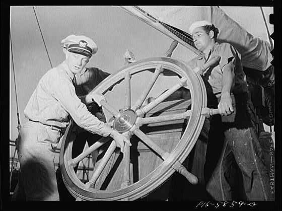 Hoffman Island Staten Island NY 1930s Merchant Marine Training Wheelhouse