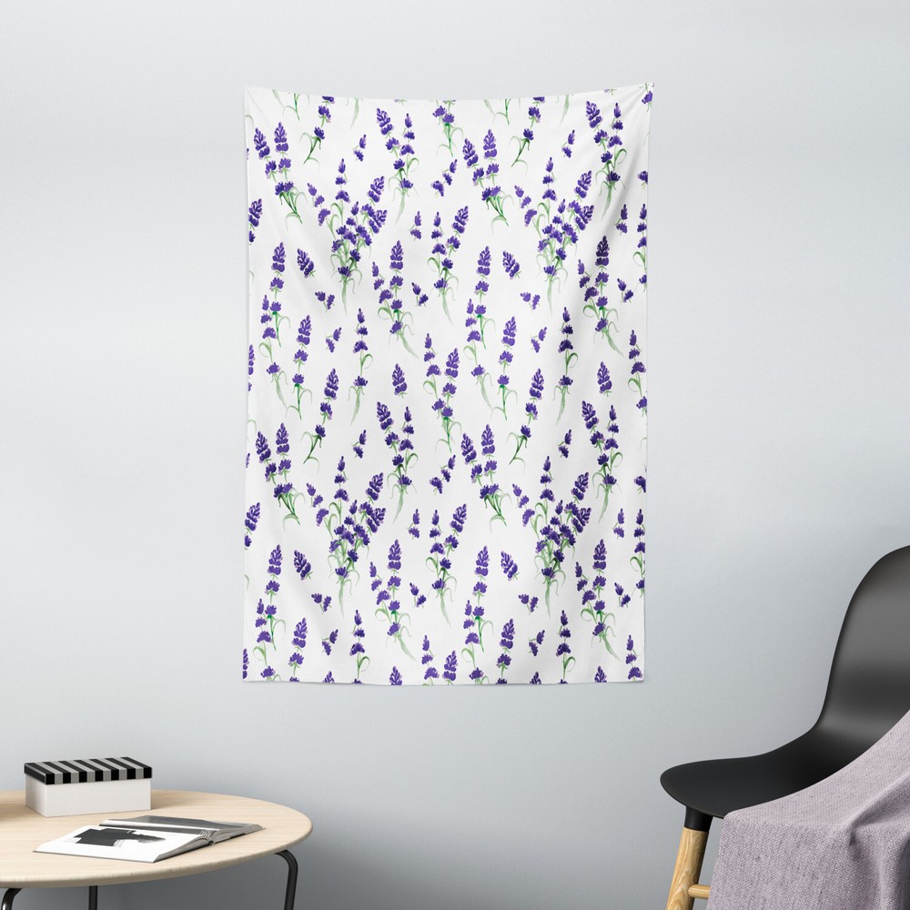 Lavender Tapestry Watercolor Art Plant Print Wall Hanging Decor