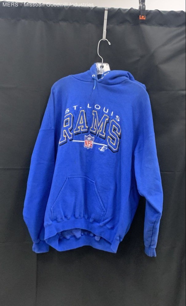 Logo Athletic St Louis Rams Blue NFL Pullover Hoodie Sweatshirt XL