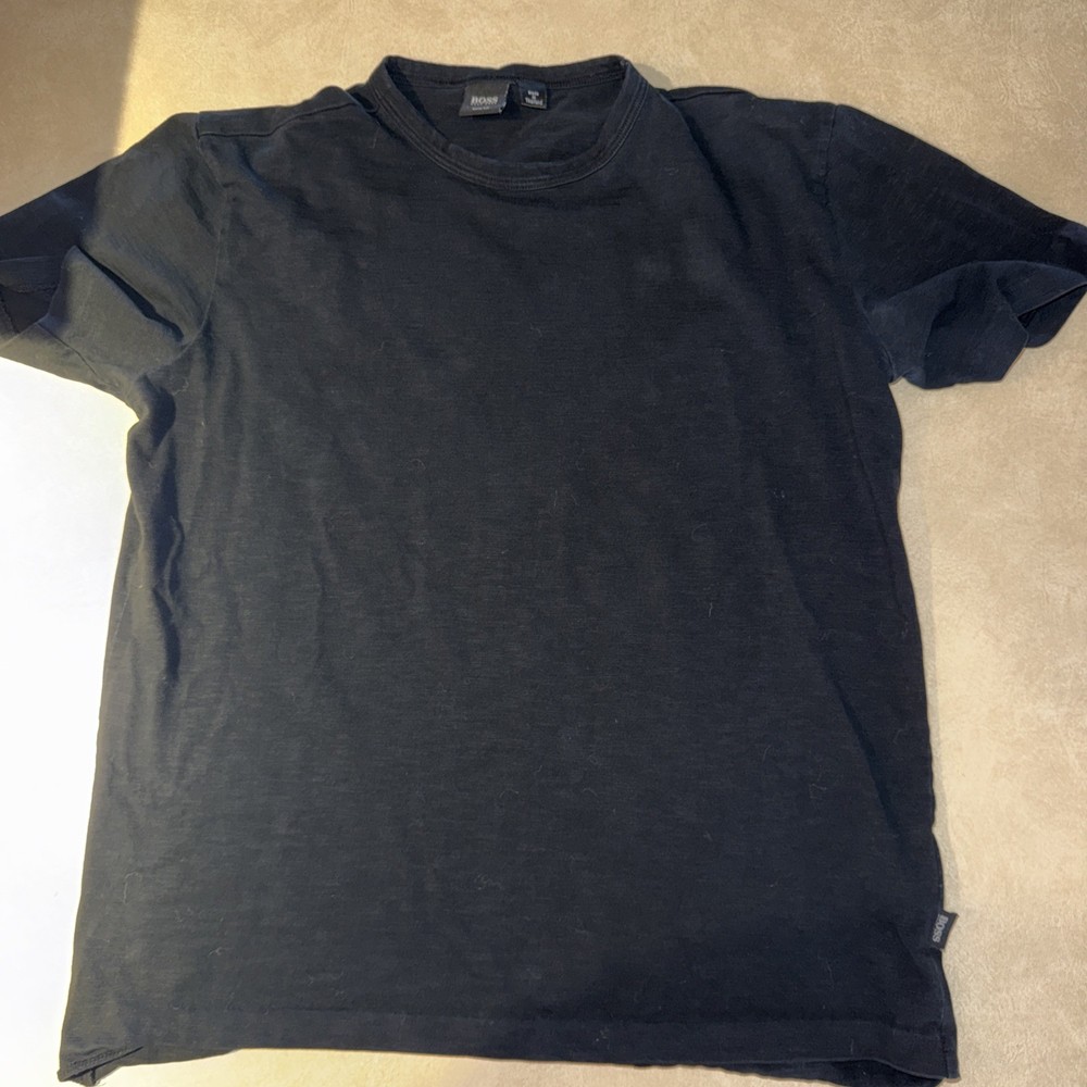 Hugo Boss T Shirt Men's Size L Black Short Sleeve Crew Neck Tee Slim Casual