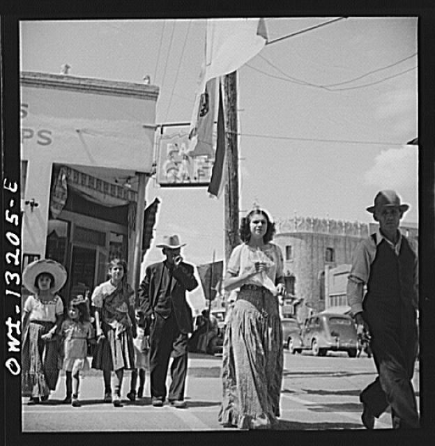 Photo:Street Scene People 1930s Vintage Cars Western Town Main Street