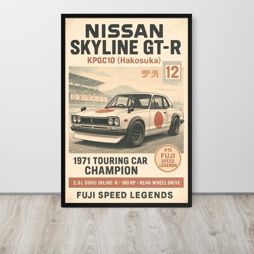 1971 Nissan Skyline GT-R Poster – Hakosuka JDM Wall Art  – Poster Decor