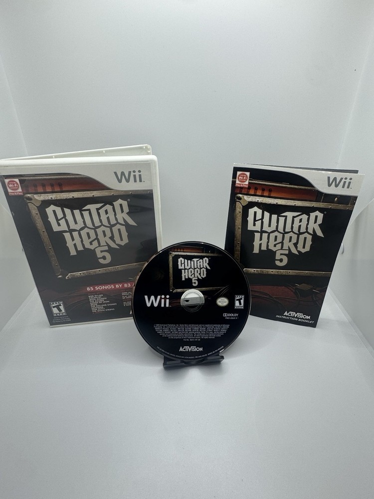 Guitar Hero 5 (Nintendo Wii, 2009) W/ Manual Nice Disc