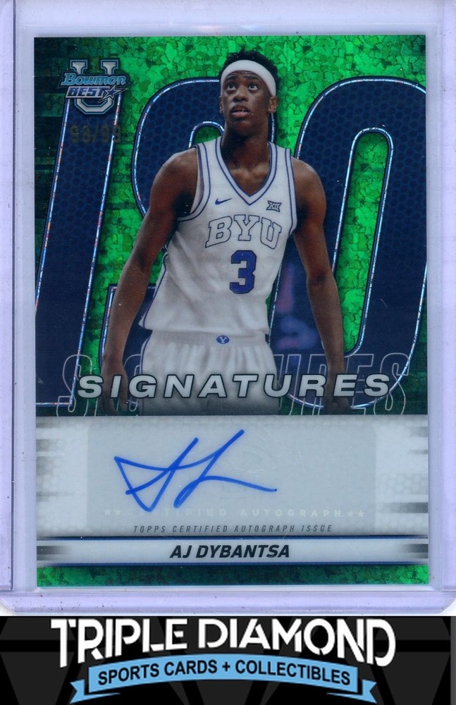 2025-26 Bowman Univ Best AJ Dybantsa Iso Signatures Auto Green MD #98/99 T748