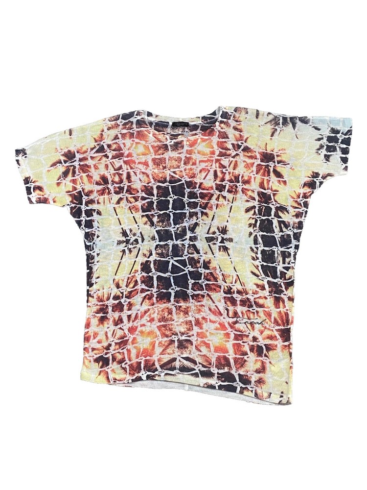 Inoah Tunic Women's Size Large Top Abstract Geometric Art-to-Wear Knit EXC Logo