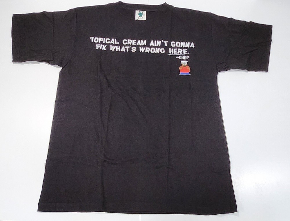 RARE Vintage Comedy Central South Park T-shirt L(Black) Chef New Dead Stock 1998