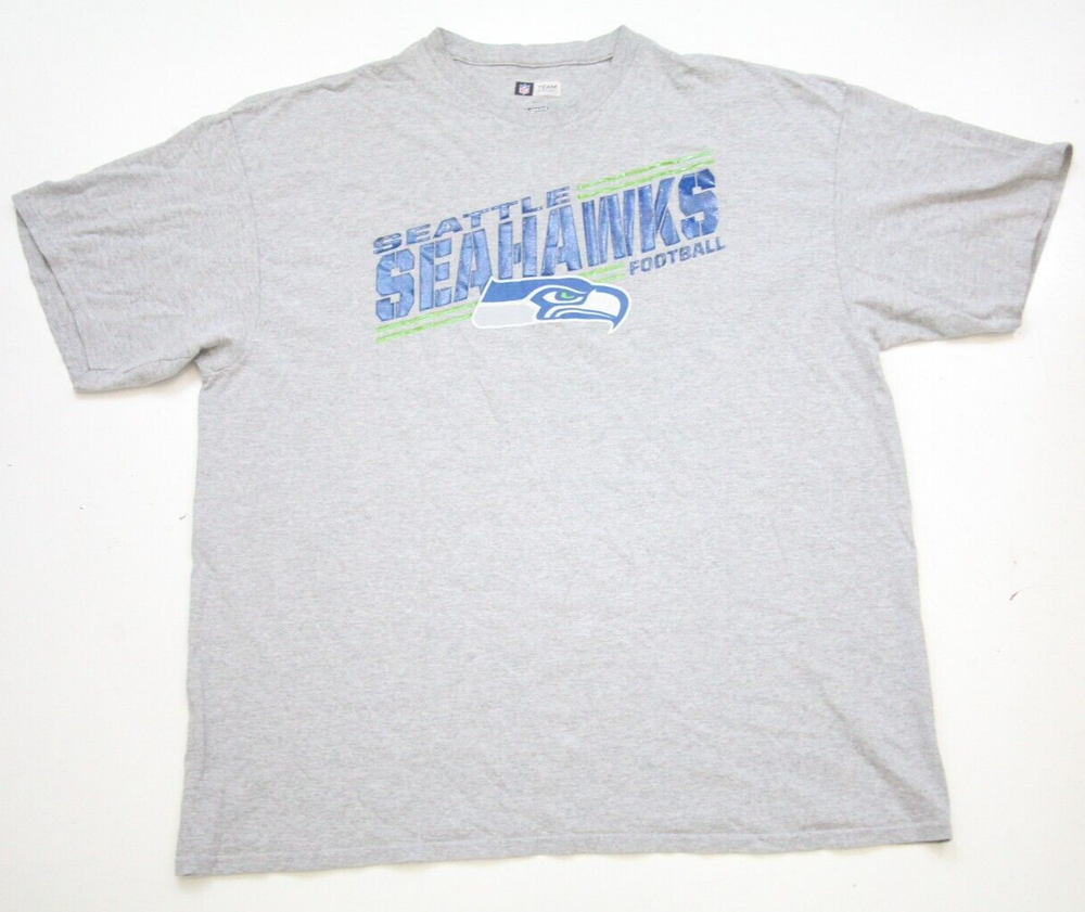 NFL Team Apparel 2XL Seattle Seahawks Football Gray Mans Tee T-Shirt Top NN11
