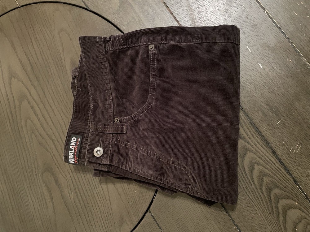 Kirkland Signature Men's 36x32 Brown Corduroy Casual Pants