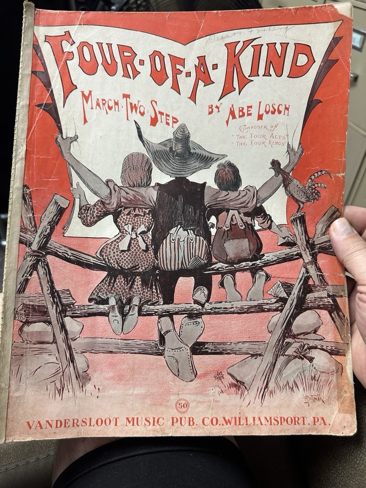 1909 11x14 Instrumental Sheet Music FOUR-OF-A-KIND by Abe Losch