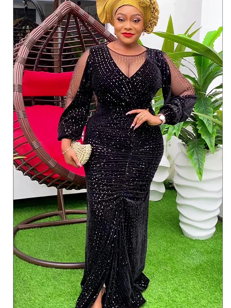 2024 new Plus size African Elegant Party Women's Evening Dress