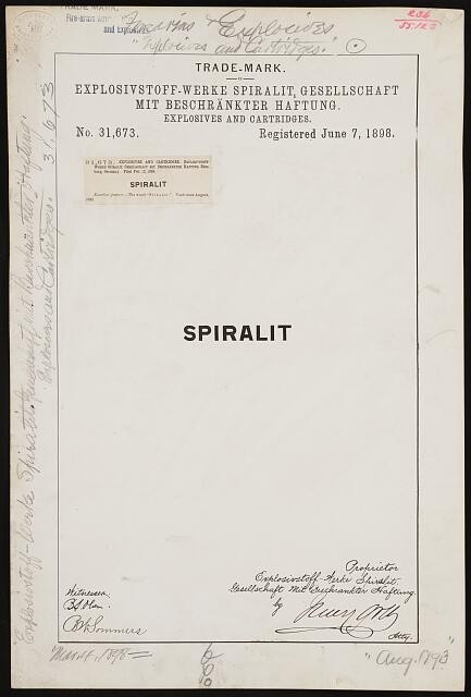 Explosivstoff-Werke Spiralit, Gesellschaft Mit Beschr�nkter Haftung Spiralit